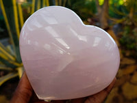 Polished Rose Quartz Gemstone Hearts x 2 Ambatondrazaka, Madagascar