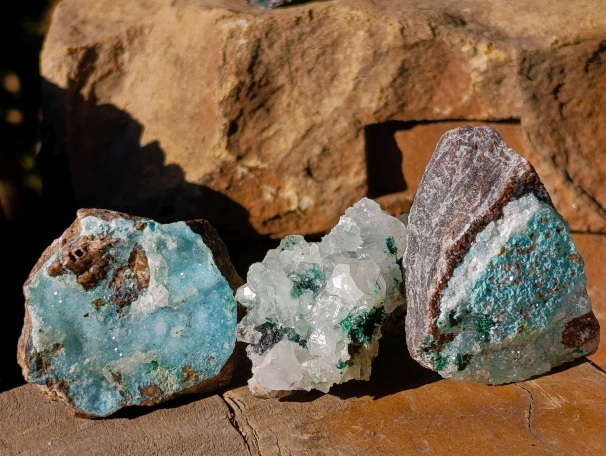 Natural Drusy Coated Chrysocolla with Malachite x 12 From Lupoto Mine, Congo - Toprock Gemstones and Minerals 