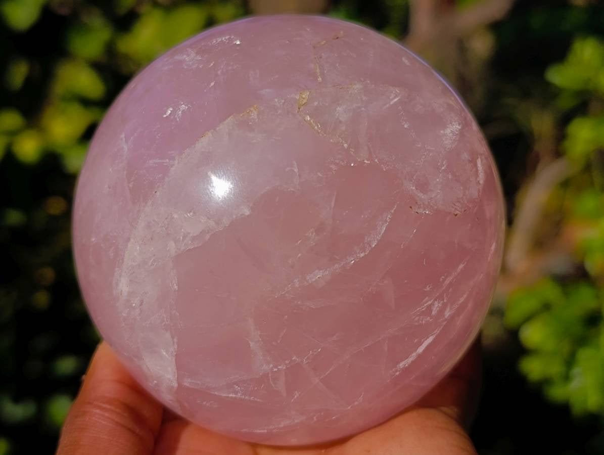 Polished Star Rose Quartz Sphere x 1 Madagascar - Toprock Gemstones and Minerals 