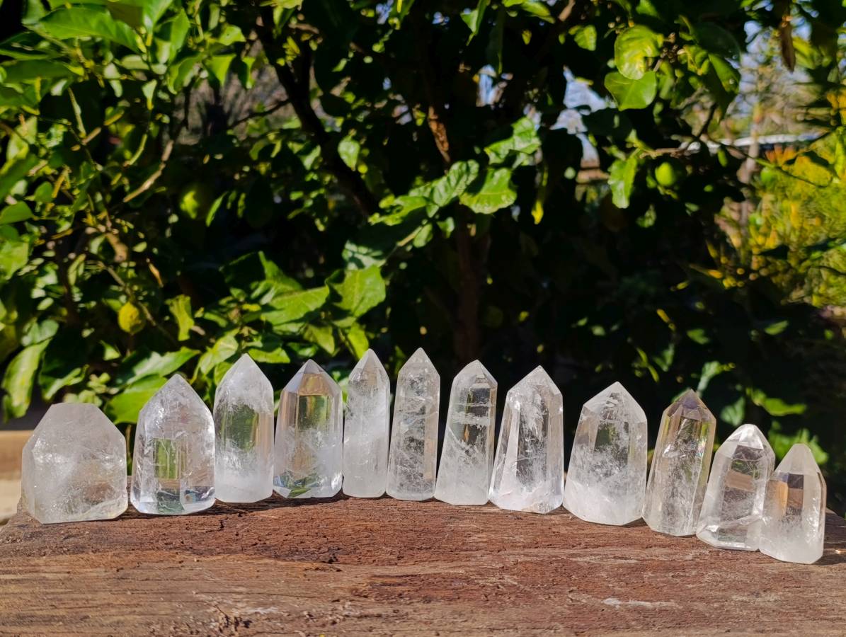 Polished Clear Quartz Crystals x 12 From Madagascar - Toprock Gemstones and Minerals 