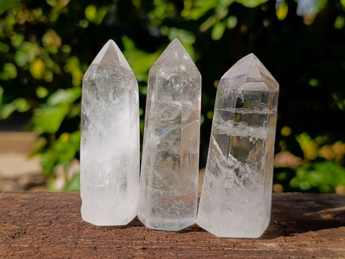 Polished Clear Quartz Crystals x 12 From Madagascar - Toprock Gemstones and Minerals 