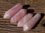 Polished Double Terminated Rose Quartz Points x 4 Madagascar - Toprock Gemstones and Minerals 