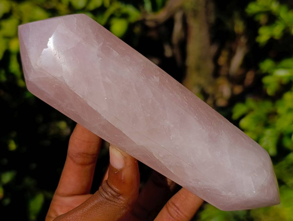 Polished Double Terminated Rose Quartz Points x 4 Madagascar - Toprock Gemstones and Minerals 