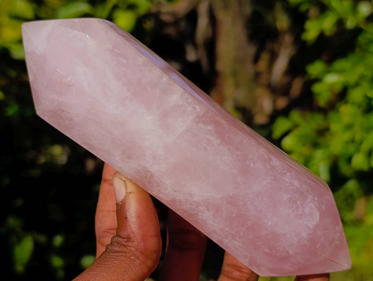 Polished Double Terminated Rose Quartz Points x 4 Madagascar - Toprock Gemstones and Minerals 