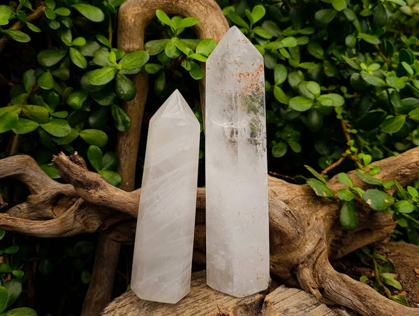 Polished Clear Quartz Crystals x 2 From Madagascar - Toprock Gemstones and Minerals 