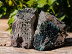 Natural Libethenite Crystals On Dolomite Matrix Specimens x 2 From Shituru, Congo - Toprock Gemstones and Minerals 
