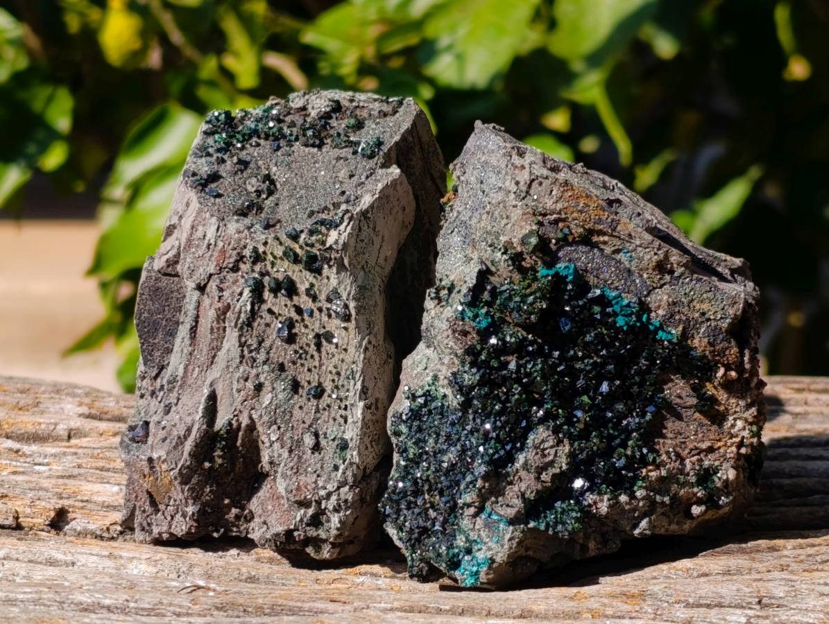 Natural Libethenite Crystals On Dolomite Matrix Specimens x 2 From Shituru, Congo - Toprock Gemstones and Minerals 