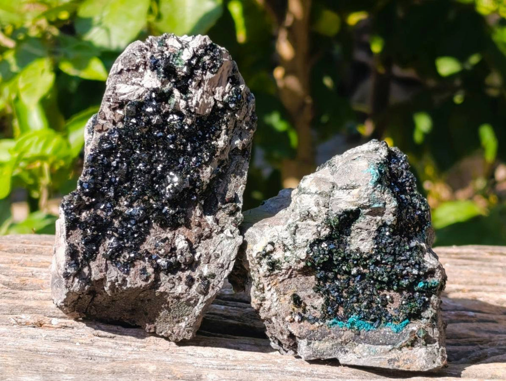 Natural Libethenite Crystals On Dolomite Matrix Specimens x 2 From Shituru, Congo - Toprock Gemstones and Minerals 