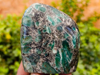 Polished Emerald Mica In Matrix 'Mutokolite' Standing Free Forms x 2 From Mutoko, Zimbabwe - Toprock Gemstones and Minerals 