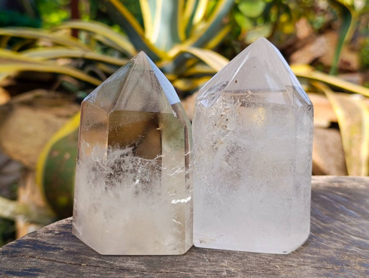 Polished Clear Quartz Crystals x 3 From Madagascar - Toprock Gemstones and Minerals 