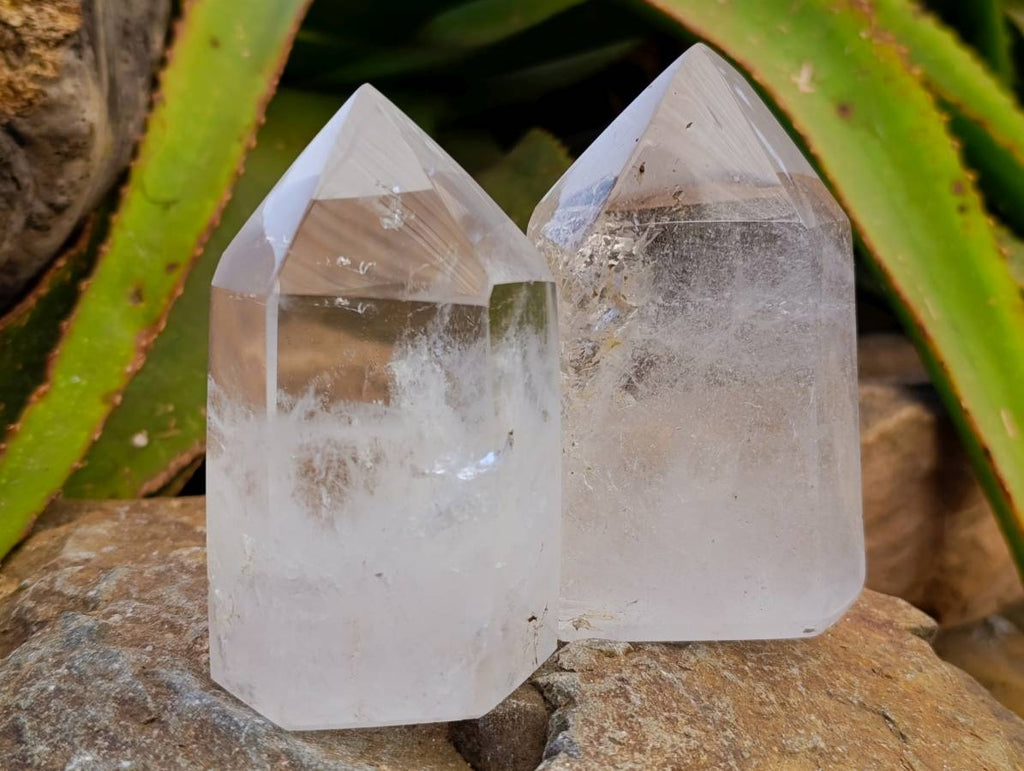 Polished Clear Quartz Crystals x 3 From Madagascar - Toprock Gemstones and Minerals 