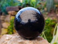 Polished Black Basalt Spheres x 2 From Madagascar