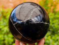 Polished Black Basalt Spheres x 2 From Madagascar