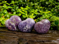 Polished Lepidolite with Pink Rubellite Hearts x 6 From Ambatondrazaka, Madagascar