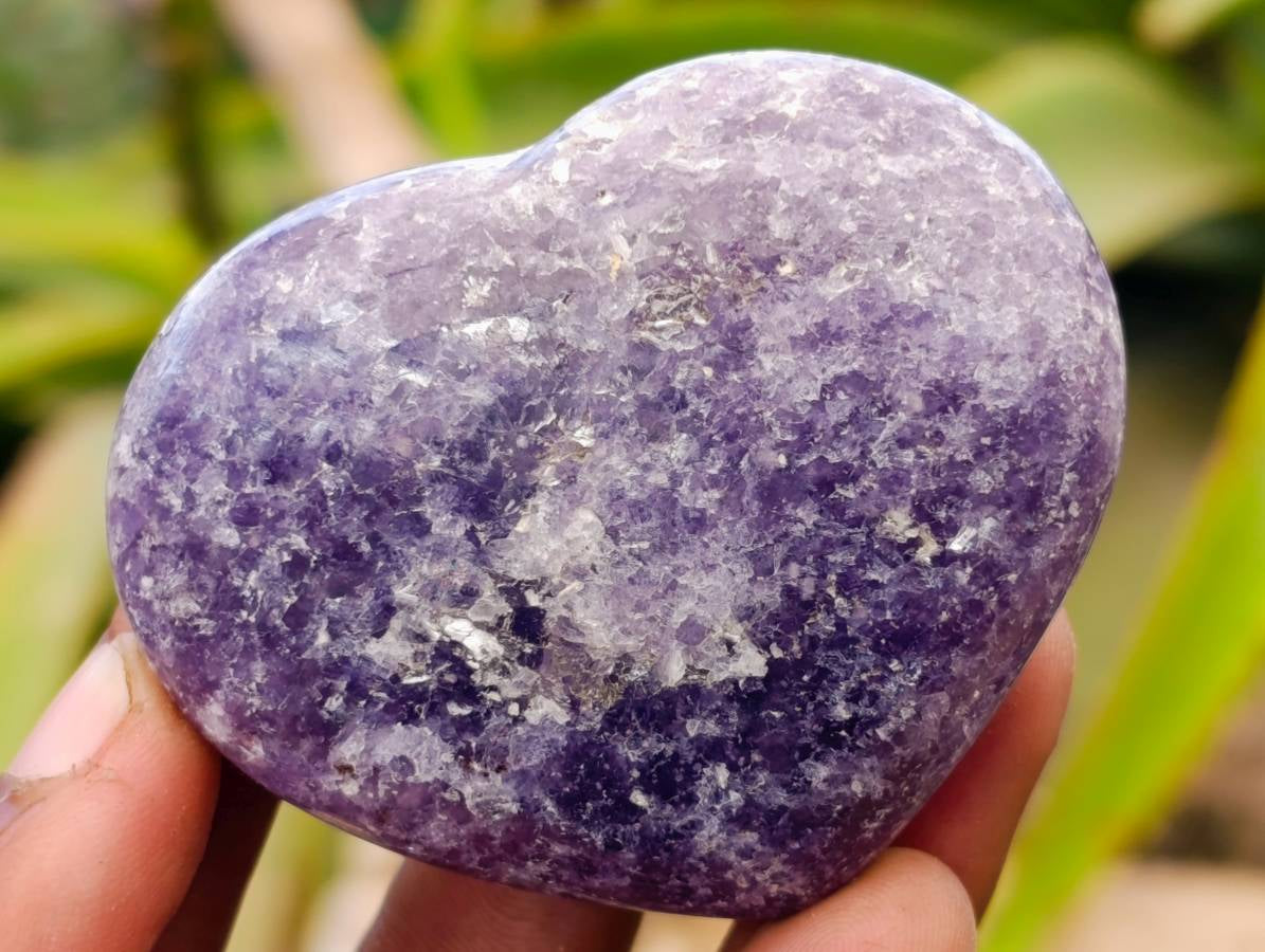 Polished Lepidolite with Pink Rubellite Hearts x 6 From Ambatondrazaka, Madagascar - Toprock Gemstones and Minerals 