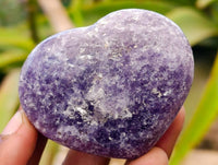 Polished Lepidolite with Pink Rubellite Hearts x 6 From Ambatondrazaka, Madagascar