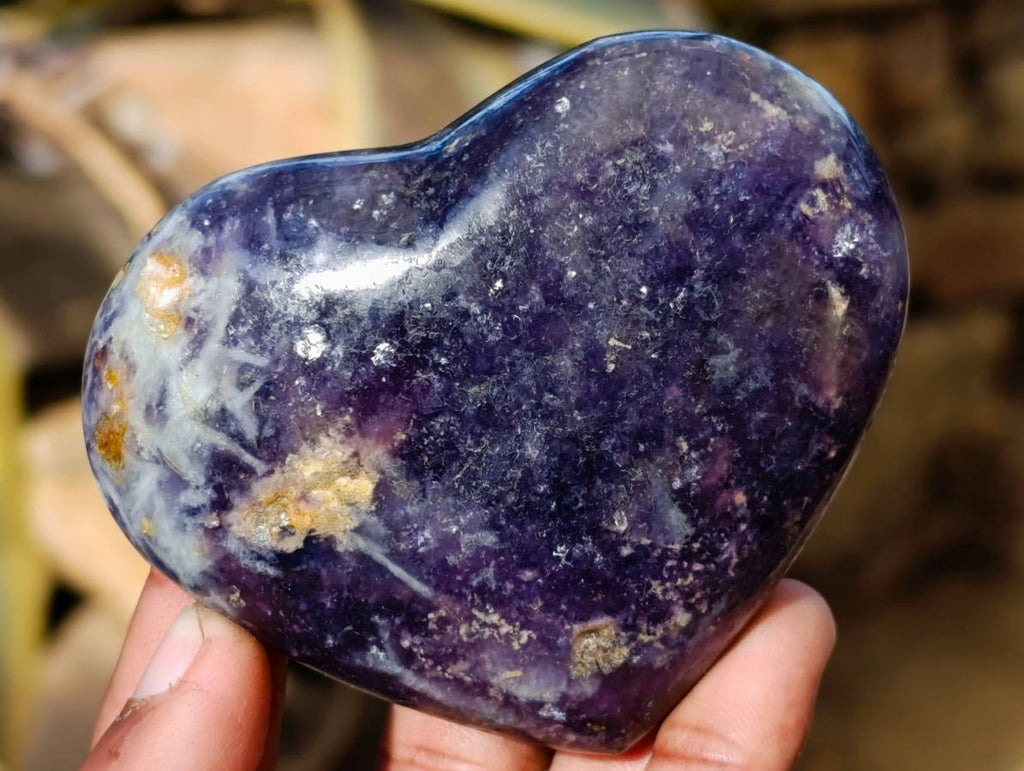 Polished Lepidolite with Pink Rubellite Hearts x 6 From Ambatondrazaka, Madagascar - Toprock Gemstones and Minerals 