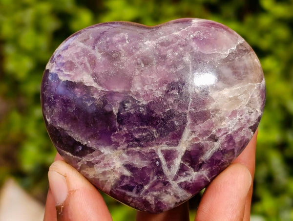 Polished Lepidolite with Pink Rubellite Hearts x 6 From Ambatondrazaka, Madagascar