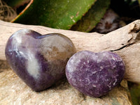 Polished Lepidolite with Pink Rubellite Hearts x 6 From Ambatondrazaka, Madagascar