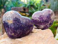 Polished Lepidolite with Pink Rubellite Hearts x 6 From Ambatondrazaka, Madagascar