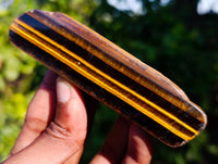 Polished On One Side Tiger's Eye x 24 From Prieska, South Africa