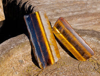 Polished On One Side Tiger's Eye x 24 From Prieska, South Africa