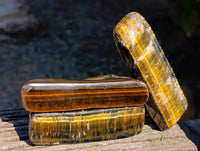Polished On One Side Tiger's Eye x 24 From Prieska, South Africa