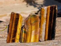Polished On One Side Tiger's Eye x 24 From Prieska, South Africa