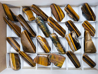 Polished On One Side Tiger's Eye x 24 From Prieska, South Africa