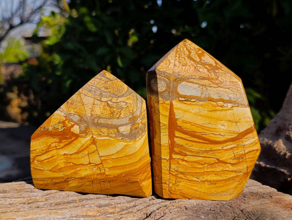 Polished Picture Stone Jasper Points x 2 From Ais-Ais, Namibia - Toprock Gemstones and Minerals 