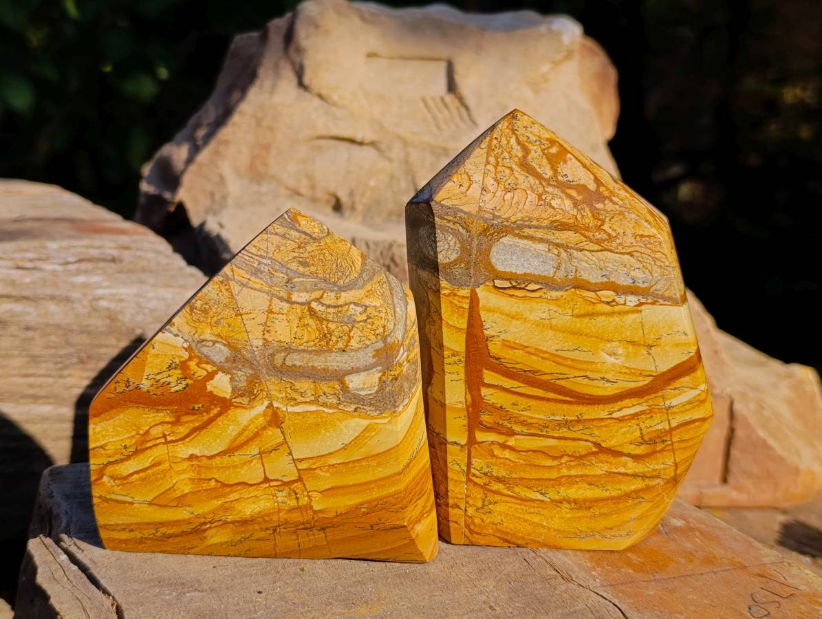 Polished Picture Stone Jasper Points x 2 From Ais-Ais, Namibia - Toprock Gemstones and Minerals 