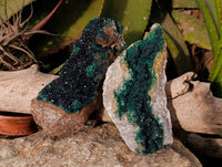 Natural Crystalline Malachite Specimens x 2 From Tenke Fungurume, Congo