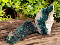 Natural Crystalline Malachite Specimens x 2 From Tenke Fungurume, Congo