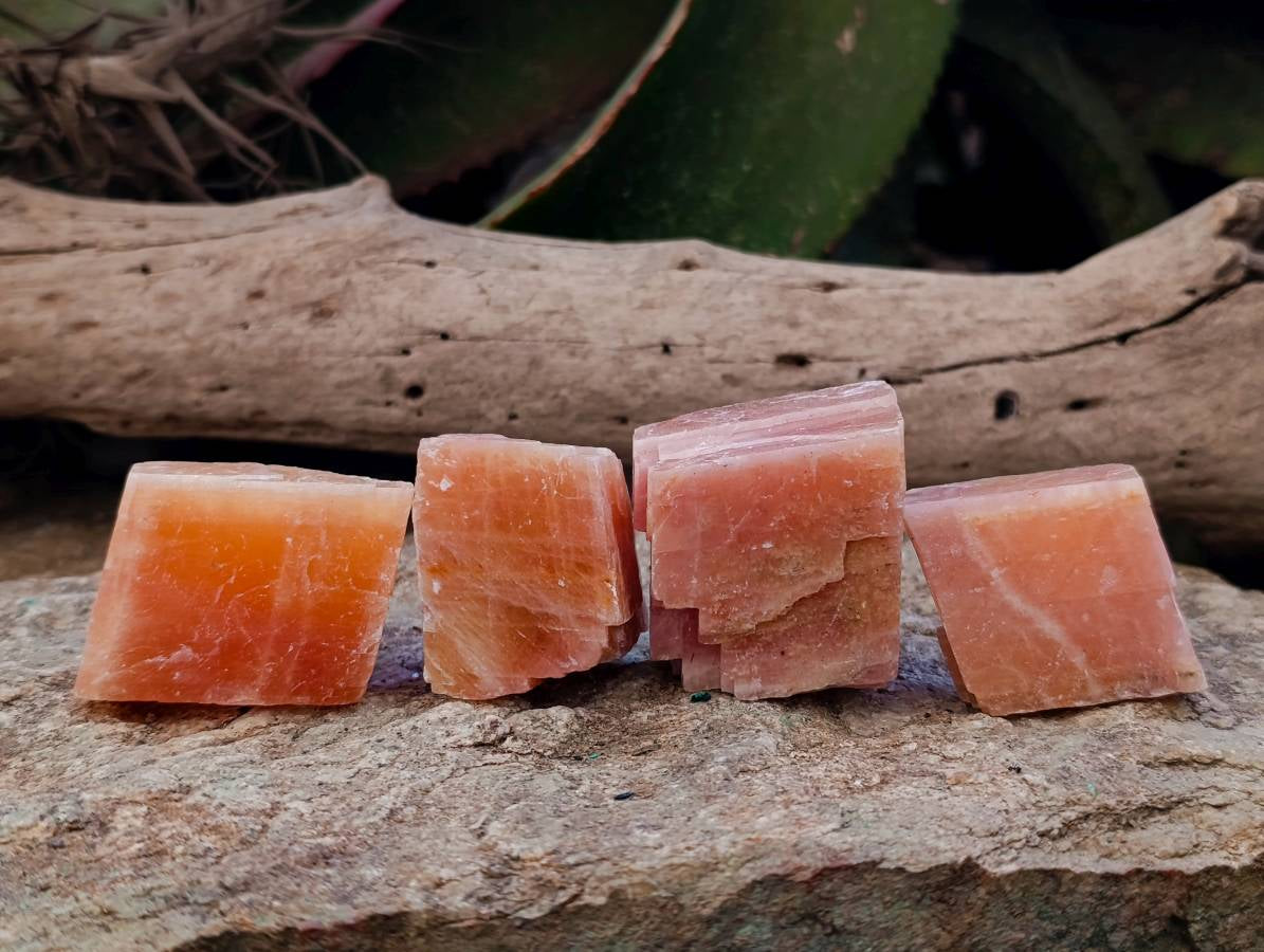 Natural Sunset Orange Calcite Specimens x 40 From Spitzkop, Namibia - Toprock Gemstones and Minerals 