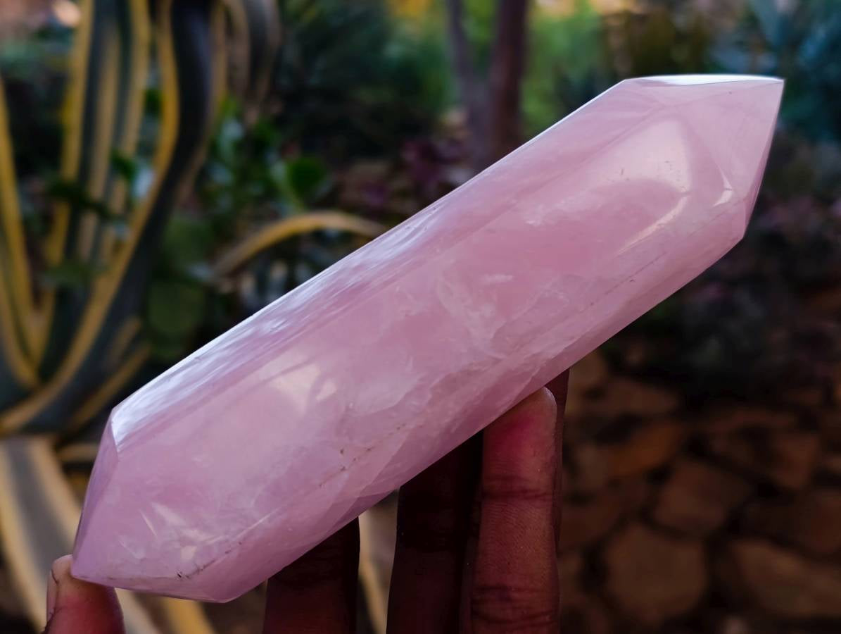 Polished Double Terminated Rose Quartz Points x 4 Madagascar - Toprock Gemstones and Minerals 