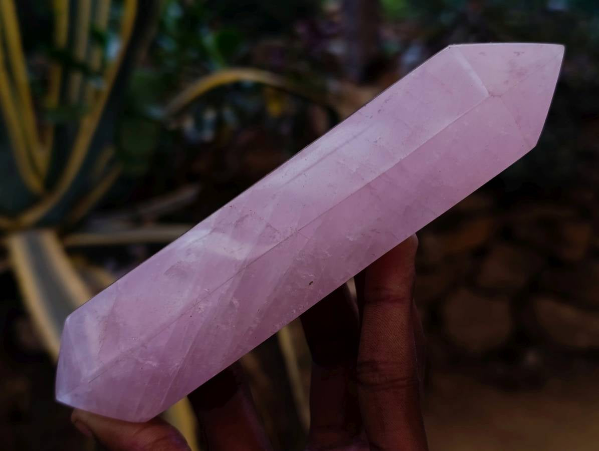 Polished Double Terminated Rose Quartz Points x 4 Madagascar - Toprock Gemstones and Minerals 
