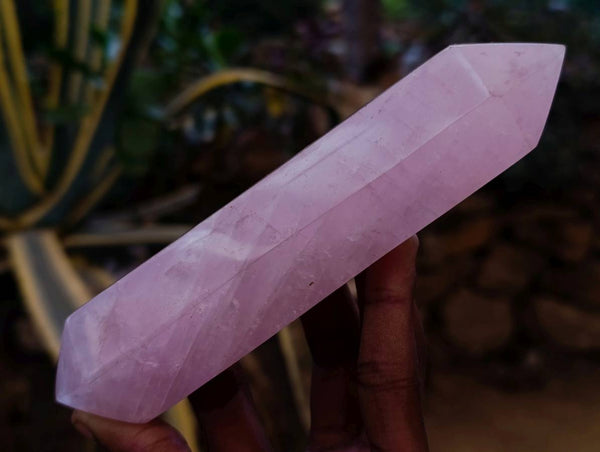 Polished Double Terminated Rose Quartz Points x 4 Madagascar - Toprock Gemstones and Minerals 