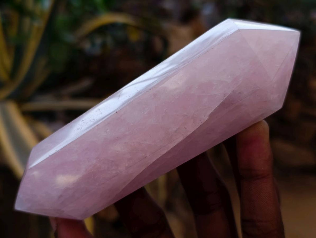 Polished Double Terminated Rose Quartz Points x 4 Madagascar - Toprock Gemstones and Minerals 