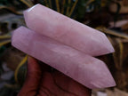Polished Double Terminated Rose Quartz Points x 4 Madagascar - Toprock Gemstones and Minerals 