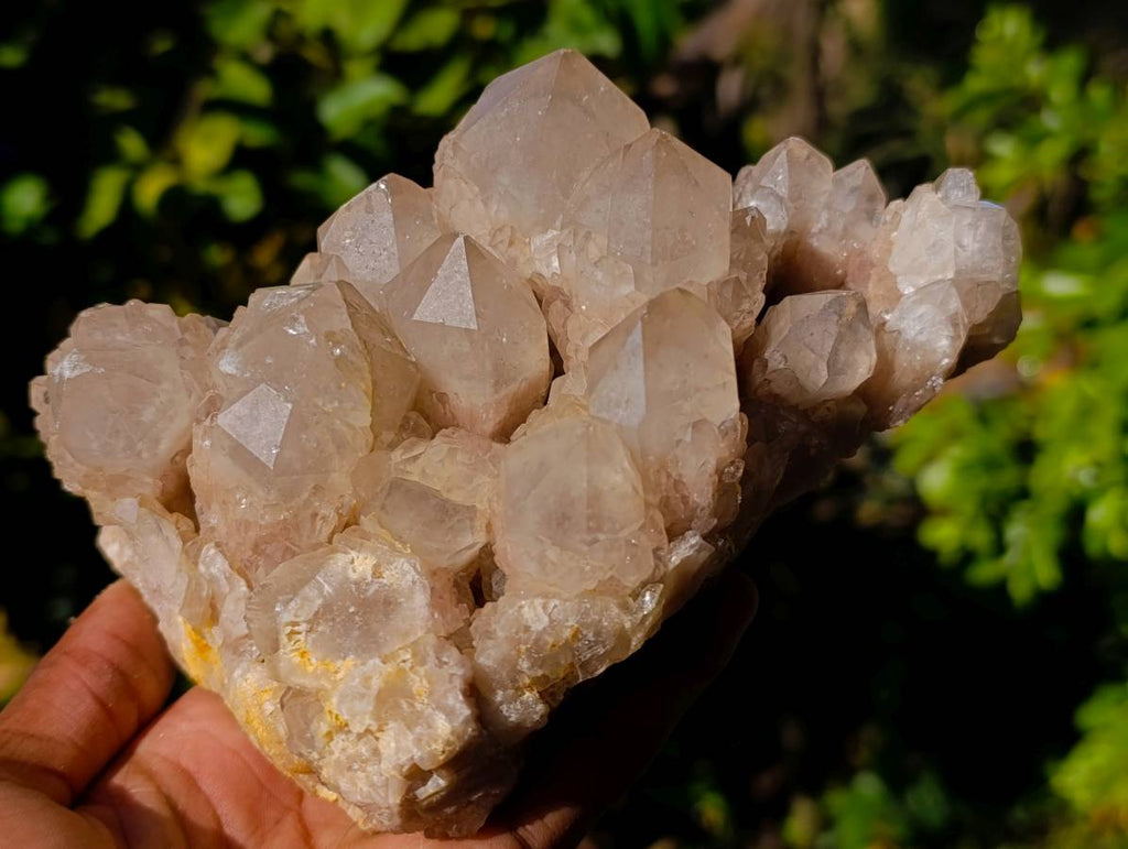 Natural Phantom Smokey Quartz Clusters x 2 From Luena, Congo - Toprock Gemstones and Minerals 