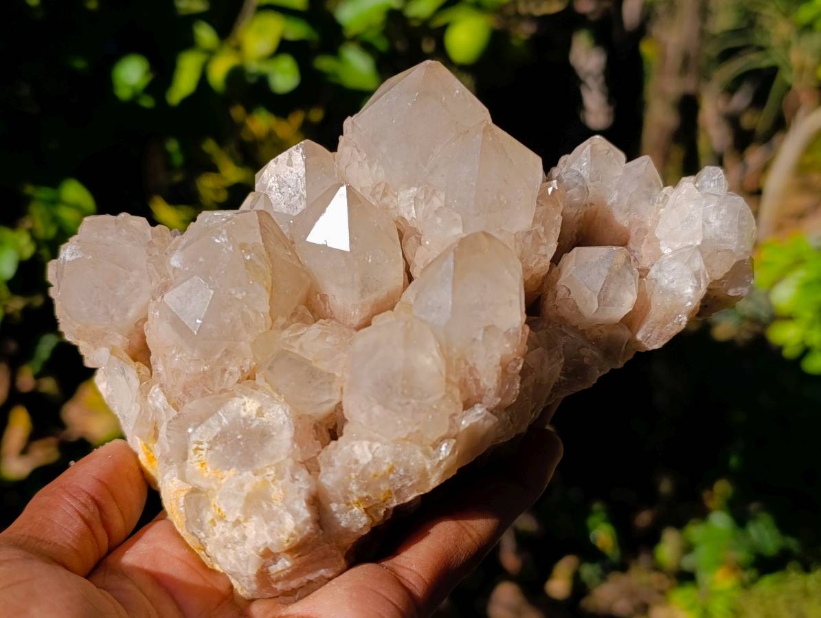 Natural Phantom Smokey Quartz Clusters x 2 From Luena, Congo - Toprock Gemstones and Minerals 
