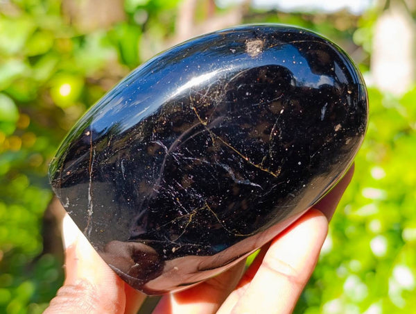 Polished Black Tourmaline Standing Free Forms x 5 From Madagascar - Toprock Gemstones and Minerals 