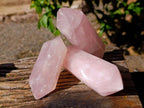 Polished Double Terminated Rose Quartz Points x 4 Madagascar - Toprock Gemstones and Minerals 