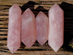 Polished Double Terminated Rose Quartz Points x 4 Madagascar - Toprock Gemstones and Minerals 