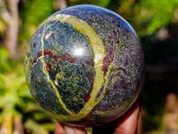 Polished Bastite Dragons Blood Stone Spheres x 3 From Tshipise, South Africa