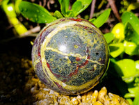 Polished Bastite Dragons Blood Stone Spheres x 3 From Tshipise, South Africa