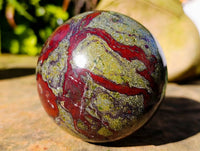 Polished Bastite Dragons Blood Stone Spheres x 3 From Tshipise, South Africa