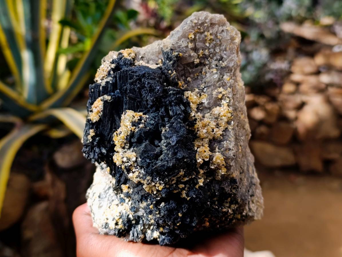 Natural Schorl Black Tourmaline Specimen x 1 From Namibia - Toprock Gemstones and Minerals 