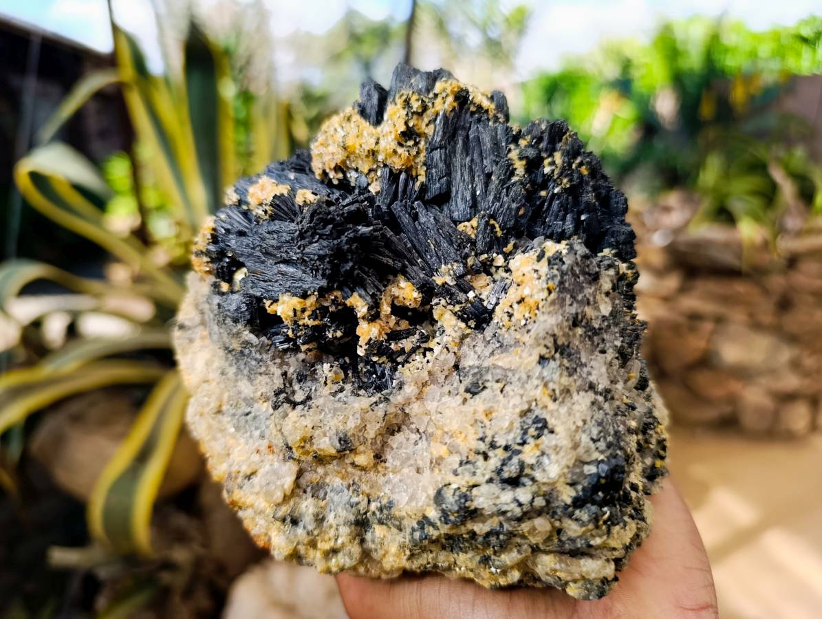 Natural Schorl Black Tourmaline Specimen x 1 From Namibia - Toprock Gemstones and Minerals 