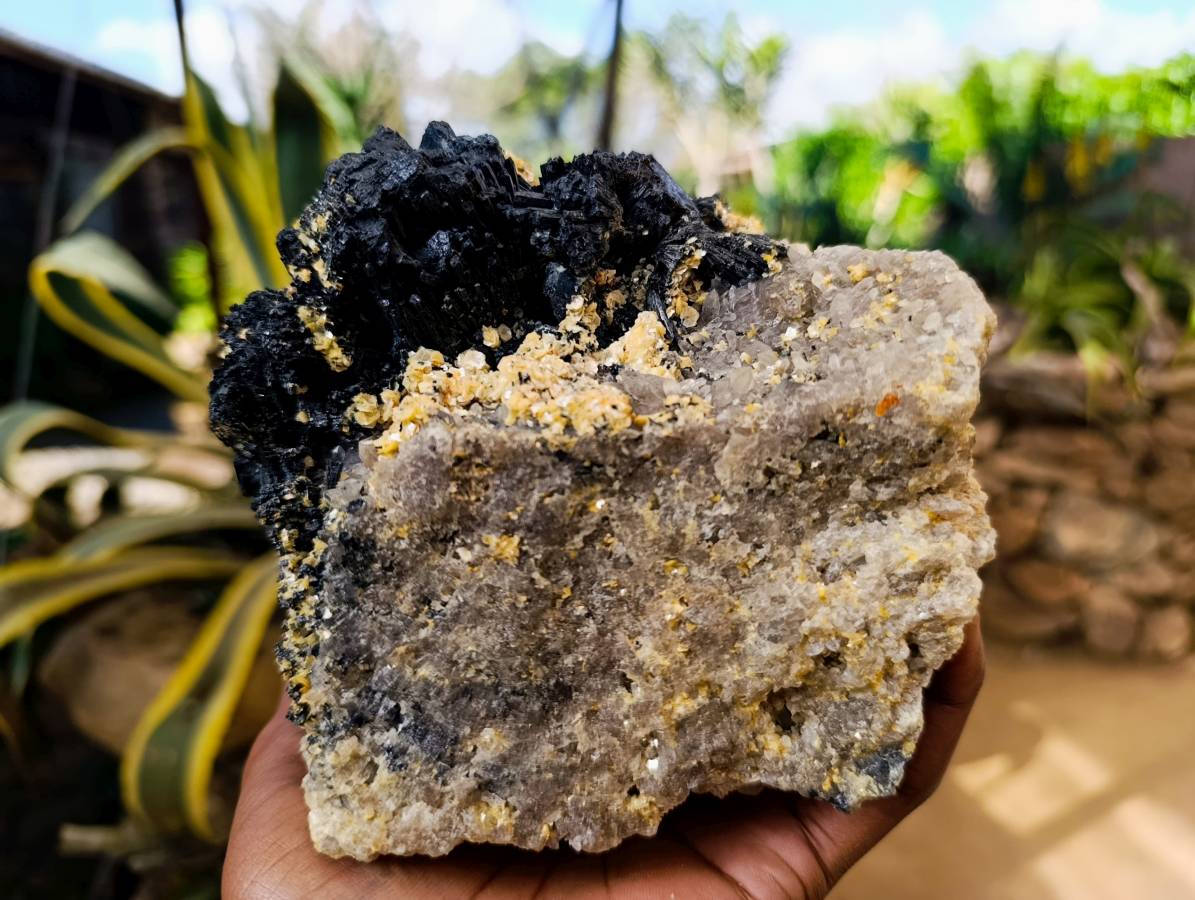 Natural Schorl Black Tourmaline Specimen x 1 From Namibia - Toprock Gemstones and Minerals 
